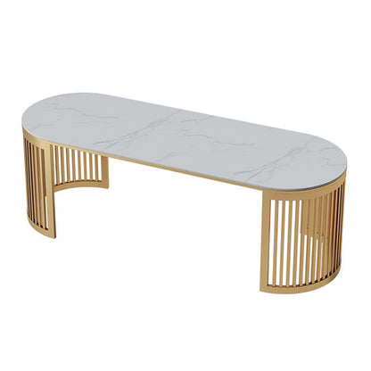 29 "H Glam Office Desk Oval White Writing Desk met metalen benen