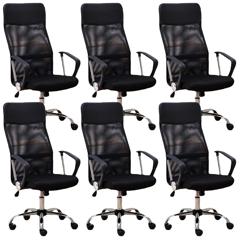 16" Wide Contemporary Arm Chair Breathable AirGrid Upholstered Desk Chair 6 Piece Set Fixed Arms Clearhalo 'furn' 'furn_office_chair' 'Furniture' 'Office Chairs' 'Office Furniture' 'office_chair' 6089016