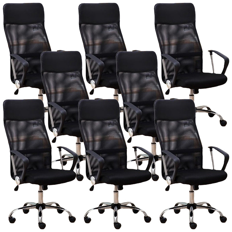16" Wide Contemporary Arm Chair Breathable AirGrid Upholstered Desk Chair 8 Piece Set Fixed Arms Clearhalo 'furn' 'furn_office_chair' 'Furniture' 'Office Chairs' 'Office Furniture' 'office_chair' 6089019