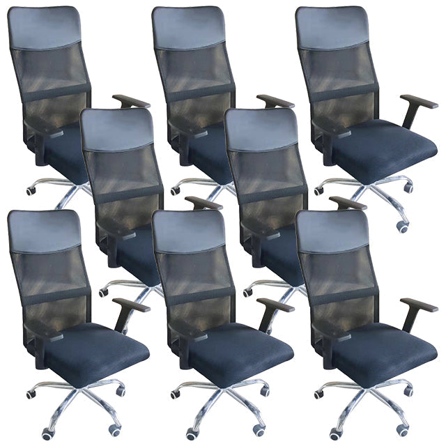 16" Wide Contemporary Arm Chair Breathable AirGrid Upholstered Desk Chair 8 Piece Set Height-Adjustable Arms Clearhalo 'furn' 'furn_office_chair' 'Furniture' 'Office Chairs' 'Office Furniture' 'office_chair' 6089027