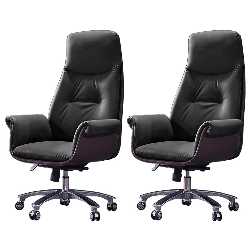 Silla giratoria de brazos acolchados silla ejecutiva silla de espalda alta tapizada ergonómica