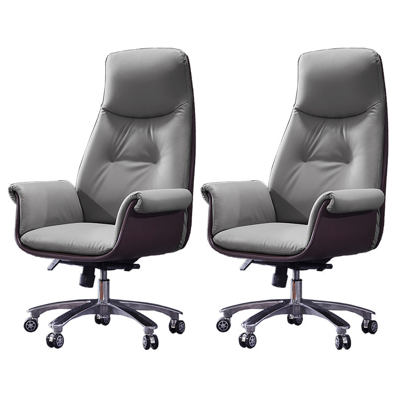 Silla giratoria de brazos acolchados silla ejecutiva silla de espalda alta tapizada ergonómica