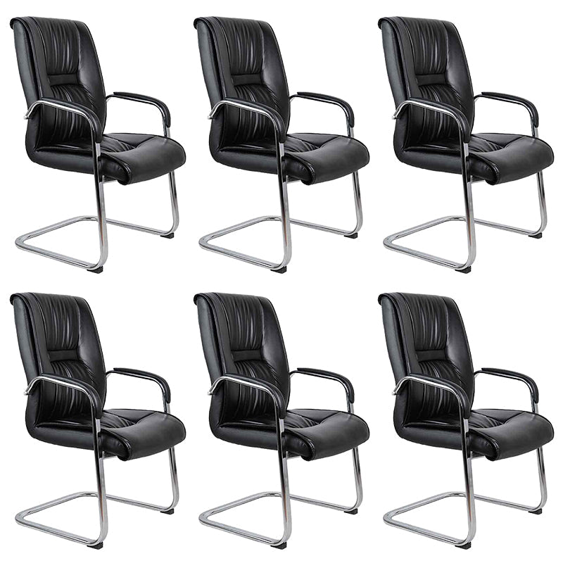 22 Inch Wide Arm Chair Contemporary Black No Wheels Desk Chair 6 Piece Set Clearhalo 'furn' 'furn_office_chair' 'Furniture' 'Office Chairs' 'Office Furniture' 'office_chair' 6089151