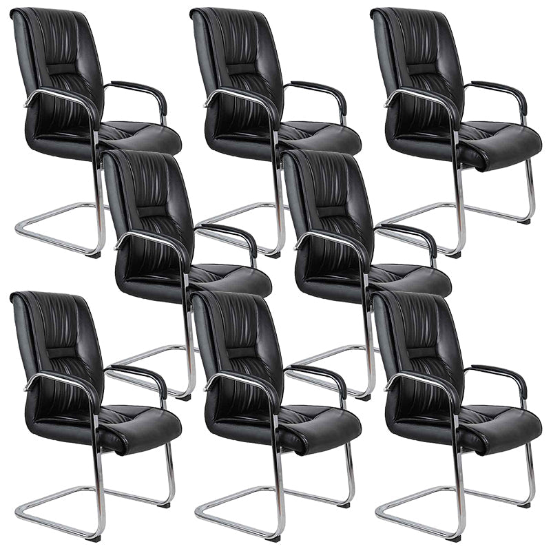 22 Inch Wide Arm Chair Contemporary Black No Wheels Desk Chair 8 Piece Set Clearhalo 'furn' 'furn_office_chair' 'Furniture' 'Office Chairs' 'Office Furniture' 'office_chair' 6089152