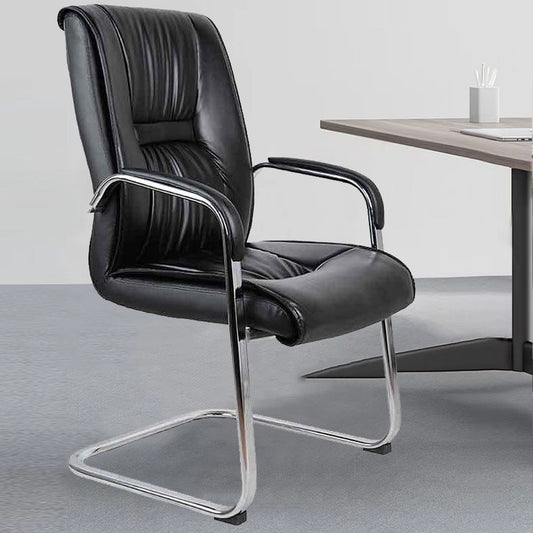 Sedia a braccio larga 22 pollici contemporanea nere senza ruote sedia da scrivania