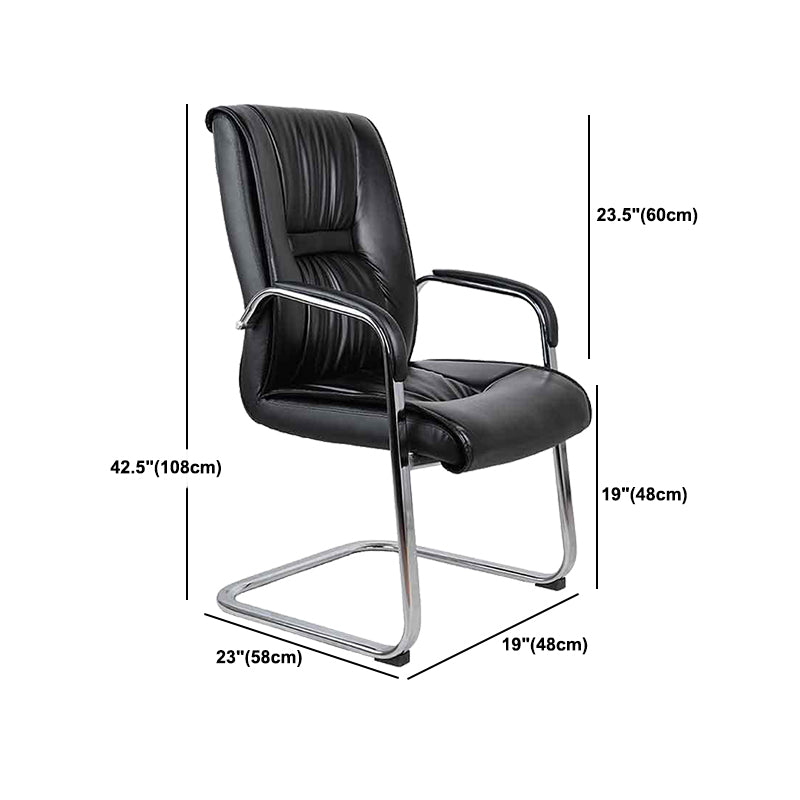 22 Inch Wide Arm Chair Contemporary Black No Wheels Desk Chair Clearhalo 'furn' 'furn_office_chair' 'Furniture' 'Office Chairs' 'Office Furniture' 'office_chair' 6089162