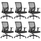 Modern Mid-Back Arm Chair Black Task Microfiber Office Chair