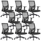Modern Mid-Back Arm Chair Black Task Microfiber Office Chair