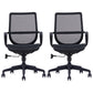 Silla moderna con brazo y ruedas, silla de escritorio con respaldo medio en color negro de microfibra