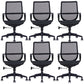 Silla moderna con brazo y ruedas, silla de escritorio con respaldo medio en color negro de microfibra