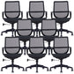 Silla moderna con brazo y ruedas, silla de escritorio con respaldo medio en color negro de microfibra