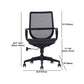 Silla moderna con brazo y ruedas, silla de escritorio con respaldo medio en color negro de microfibra