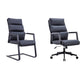 Silla de escritorio moderna sin ruedas, silla con respaldo alto negra de piel sintética