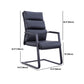 Silla de escritorio moderna sin ruedas, silla con respaldo alto negra de piel sintética
