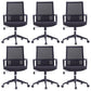 Chaise de bureau à roulettes modernes, fauteuil à dossier moyen en microfibre noir
