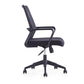 Chaise de bureau à roulettes modernes, fauteuil à dossier moyen en microfibre noir