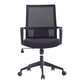 Chaise de bureau à roulettes modernes, fauteuil à dossier moyen en microfibre noir