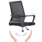 Chaise de bureau à roulettes modernes, fauteuil à dossier moyen en microfibre noir