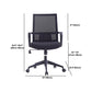Chaise de bureau à roulettes modernes, fauteuil à dossier moyen en microfibre noir