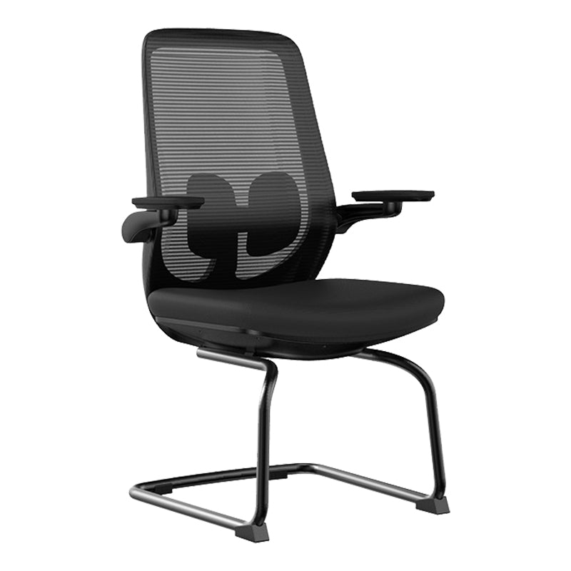 Modern No Wheels Desk Chair Microfiber Black High Back Chair Clearhalo 'furn' 'furn_office_chair' 'Furniture' 'Office Chairs' 'Office Furniture' 'office_chair' 6089250