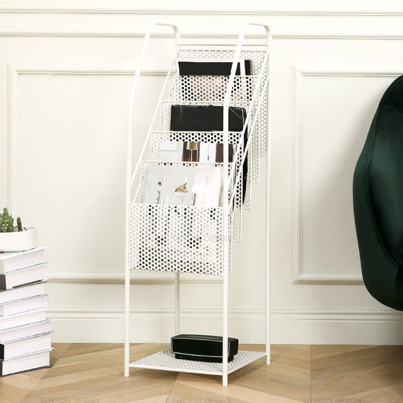 12" Wide Contemporary Shelf Bookcase Shelves Included Metal Bookcase White Clearhalo 'Bookcases' 'furn' 'furn_bookcases' 'Furniture' 'Office Furniture' 6089291