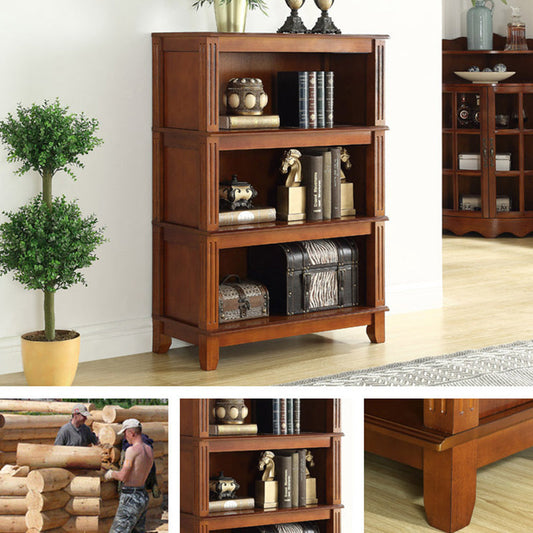 14" Wide Contemporary Shelf Bookcase Closed Back Solid Wood Bookcase