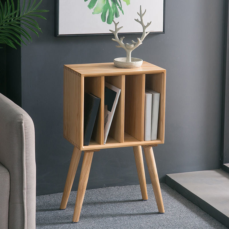 11" Wide Contemporary Shelf Closed Back Solid Wood Pine Bookcase Natural No Drawer Clearhalo 'Bookcases' 'furn' 'furn_bookcases' 'Furniture' 'Office Furniture' 6089313