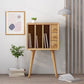 11" Wide Contemporary Shelf Closed Back Solid Wood Pine Bookcase Natural Drawers Clearhalo 'Bookcases' 'furn' 'furn_bookcases' 'Furniture' 'Office Furniture' 6089319