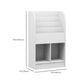 Modem Wooden Bookshelf Pure White Geometric Shelf Bookshelf for Home Office