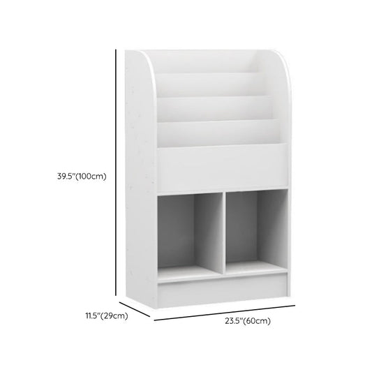 Modem Wooden Bookshelf Pure White Geometric Shelf Bookshelf for Home Office