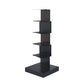 Modem Metal Bookshelf Geometric Shelf Bookshelf for Home Office 13.8" W 13.8"L x 13.8"W x 36.2"H Black Clearhalo 'Bookcases' 'furn' 'furn_bookcases' 'Furniture' 'Office Furniture' 6089373