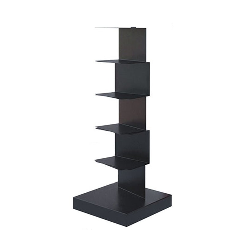 Modem Metal Bookshelf Geometric Shelf Bookshelf for Home Office 13.8" W 13.8"L x 13.8"W x 36.2"H Black Clearhalo 'Bookcases' 'furn' 'furn_bookcases' 'Furniture' 'Office Furniture' 6089373