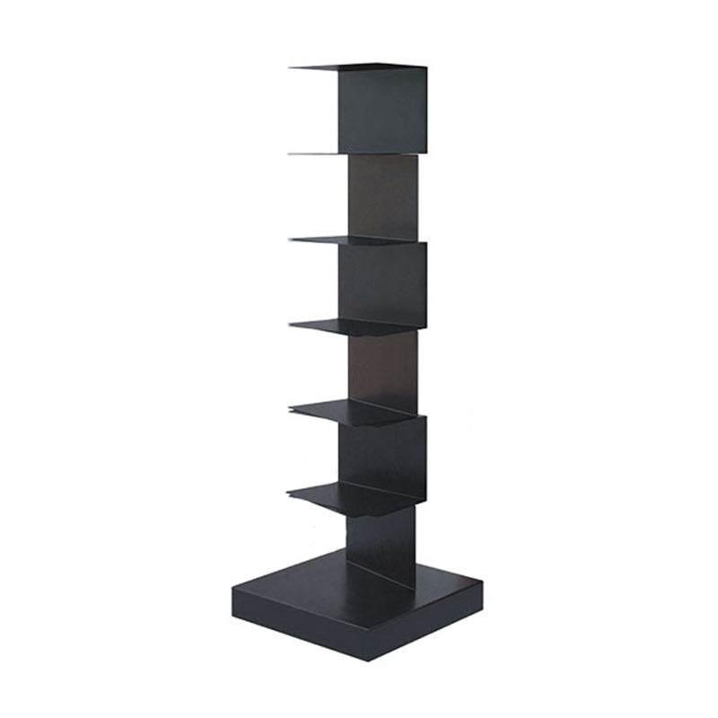 Modem Metal Bookshelf Geometric Shelf Bookshelf for Home Office 13.8" W 13.8"L x 13.8"W x 42.9"H Black Clearhalo 'Bookcases' 'furn' 'furn_bookcases' 'Furniture' 'Office Furniture' 6089374