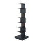 Modem Metal Bookshelf Geometric Shelf Bookshelf for Home Office 13.8" W 13.8"L x 13.8"W x 49.6"H Black Clearhalo 'Bookcases' 'furn' 'furn_bookcases' 'Furniture' 'Office Furniture' 6089376