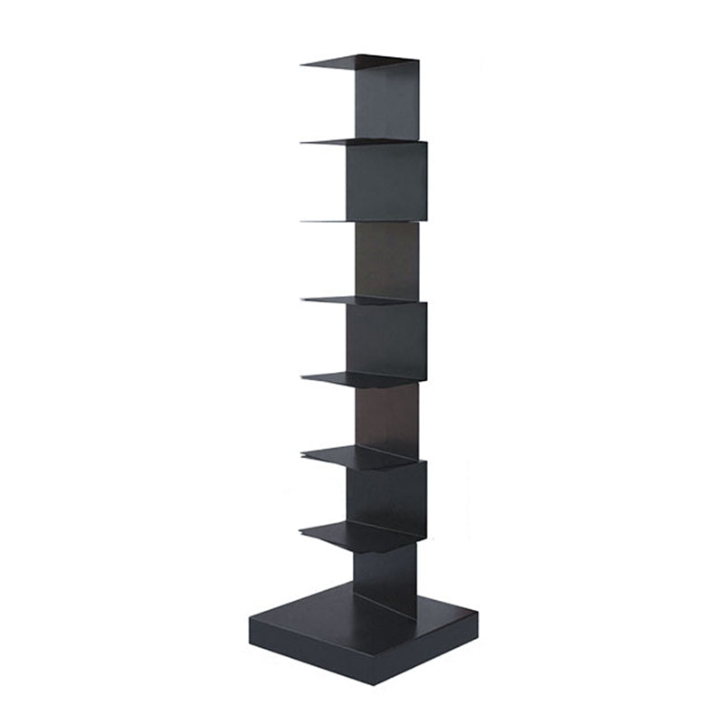 Modem Metal Bookshelf Geometric Shelf Bookshelf for Home Office 13.8" W 13.8"L x 13.8"W x 49.6"H Black Clearhalo 'Bookcases' 'furn' 'furn_bookcases' 'Furniture' 'Office Furniture' 6089376