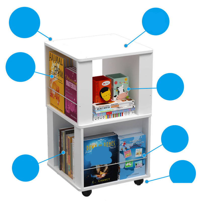 Contemporary Wood Bookshelf Standard Shelf Bookshelf for Home Office 15.4" W