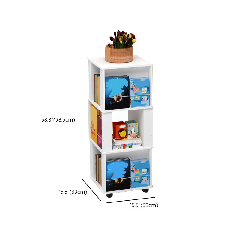 Contemporary Wood Bookshelf Standard Shelf Bookshelf for Home Office 15.4" W