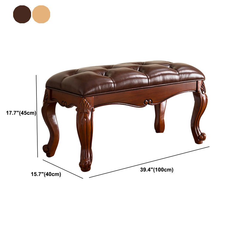Rectangle 15.7" Wide Entryway Bench Traditional Upholstered Seating Bench with Cushioned Clearhalo 'Benches' 'Chairs & Seating' 'furn' 'furn_benches' 'Furniture' 'Living Room Furniture' 6089513
