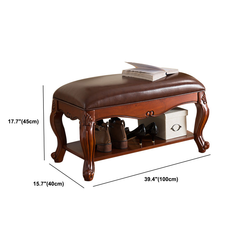 Rectangle 15.7" Wide Entryway Bench Traditional Upholstered Seating Bench with Cushioned Clearhalo 'Benches' 'Chairs & Seating' 'furn' 'furn_benches' 'Furniture' 'Living Room Furniture' 6089514