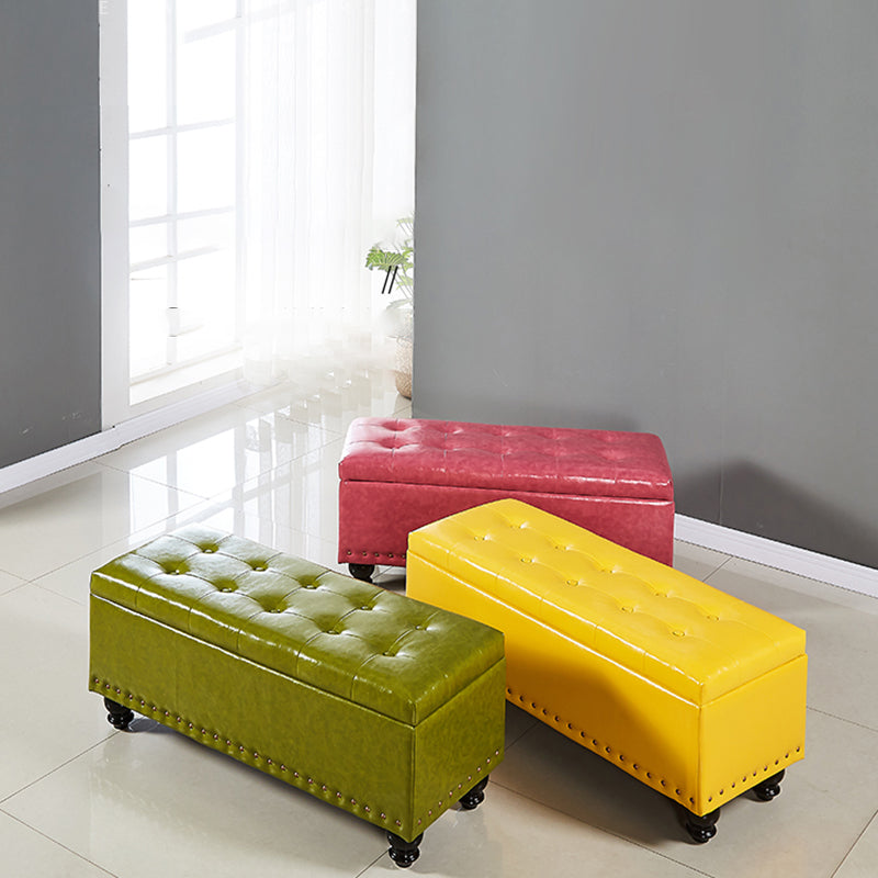 15.7" W Cushioned Seating Bench Mid-Century Modern Upholstered Bench Clearhalo 'Benches' 'Chairs & Seating' 'furn' 'furn_benches' 'Furniture' 'Living Room Furniture' 6089519