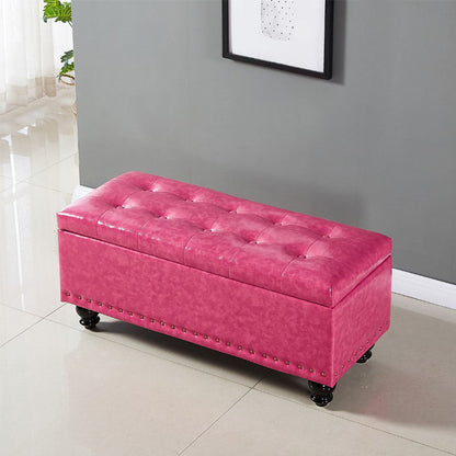 15.7" W Cushioned Seating Bench Mid-Century Modern Upholstered Bench Pink Clearhalo 'Benches' 'Chairs & Seating' 'furn' 'furn_benches' 'Furniture' 'Living Room Furniture' 6089525