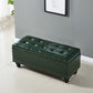 15.7" W Cushioned Seating Bench Mid-Century Modern Upholstered Bench Blackish Green Clearhalo 'Benches' 'Chairs & Seating' 'furn' 'furn_benches' 'Furniture' 'Living Room Furniture' 6089527