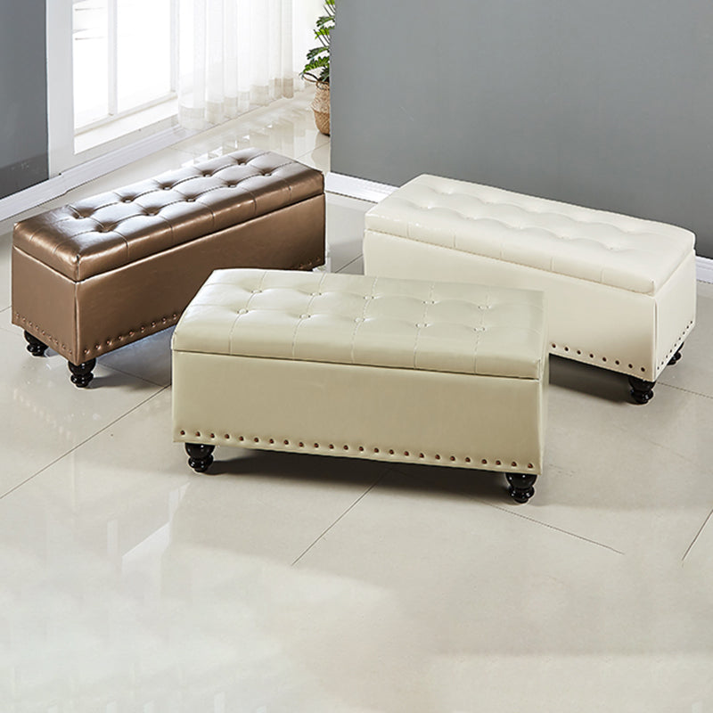 15.7" W Cushioned Seating Bench Mid-Century Modern Upholstered Bench Clearhalo 'Benches' 'Chairs & Seating' 'furn' 'furn_benches' 'Furniture' 'Living Room Furniture' 6089537