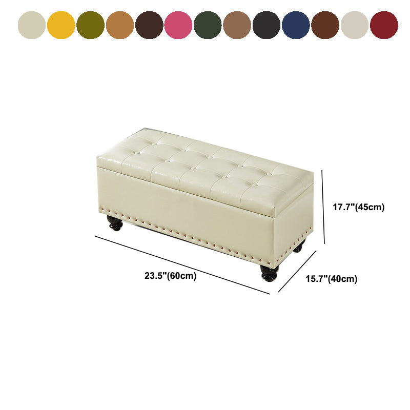 15.7" W Cushioned Seating Bench Mid-Century Modern Upholstered Bench Clearhalo 'Benches' 'Chairs & Seating' 'furn' 'furn_benches' 'Furniture' 'Living Room Furniture' 6089541