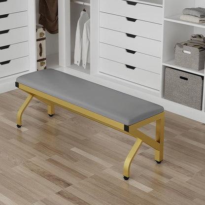 Modern Seating Bench Foam Bench 13.78" W 17.72" H with Legs for Bedroom Grey Clearhalo 'Benches' 'Chairs & Seating' 'furn' 'furn_benches' 'Furniture' 'Living Room Furniture' 6089551