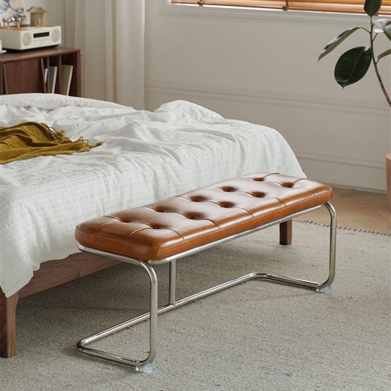 Mid-Century Modern Seating Bench Upholstered Cushioned Ottoman Bench Clearhalo 'Benches' 'Chairs & Seating' 'furn' 'furn_benches' 'Furniture' 'Living Room Furniture' 6089571