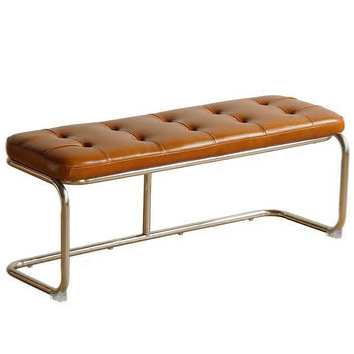 Mid-Century Modern Seating Bench Upholstered Cushioned Ottoman Bench Brown Clearhalo 'Benches' 'Chairs & Seating' 'furn' 'furn_benches' 'Furniture' 'Living Room Furniture' 6089574