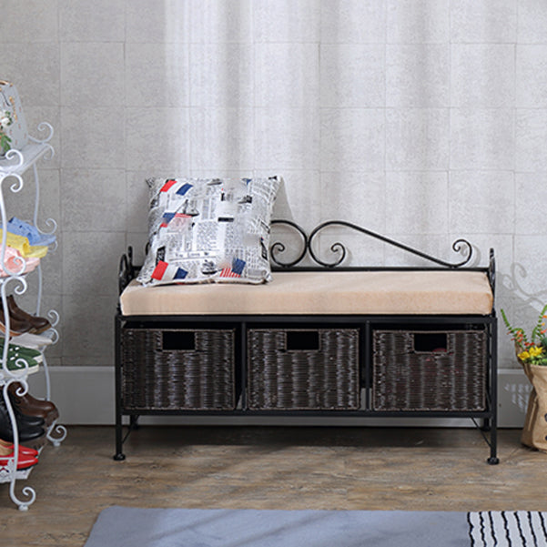 Rectangle 13.8" Wide Entryway Bench Traditional Upholstered Seating Bench with Cushioned Clearhalo 'Benches' 'Chairs & Seating' 'furn' 'furn_benches' 'Furniture' 'Living Room Furniture' 6089643