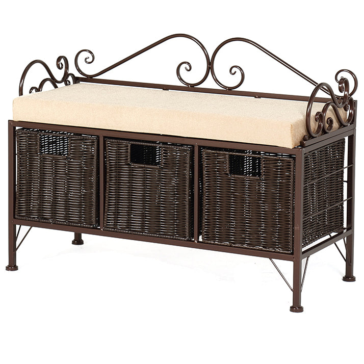 Rectangle 13.8" Wide Entryway Bench Traditional Upholstered Seating Bench with Cushioned Clearhalo 'Benches' 'Chairs & Seating' 'furn' 'furn_benches' 'Furniture' 'Living Room Furniture' 6089644