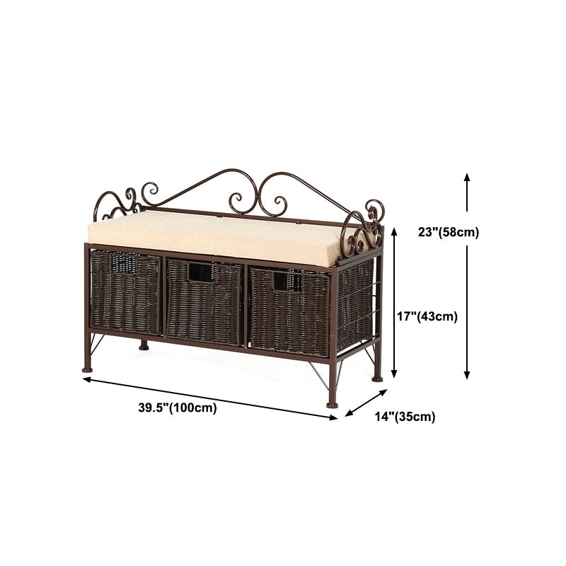 Rectangle 13.8" Wide Entryway Bench Traditional Upholstered Seating Bench with Cushioned Clearhalo 'Benches' 'Chairs & Seating' 'furn' 'furn_benches' 'Furniture' 'Living Room Furniture' 6089657